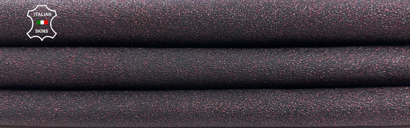 METALLIC WINE RED SHIMMER PRINT ROUGH Thick Lambskin leather 5+sqf 1.1mm C2187