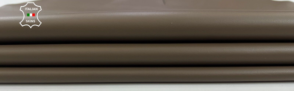 BROWN OLIVE Thin Soft Italian Lambskin Sheep leather hides 6+sqf 0.6mm #C1967