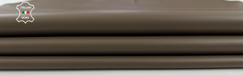 BROWN OLIVE Thin Soft Italian Lambskin Sheep leather hides 6+sqf 0.6mm #C1967