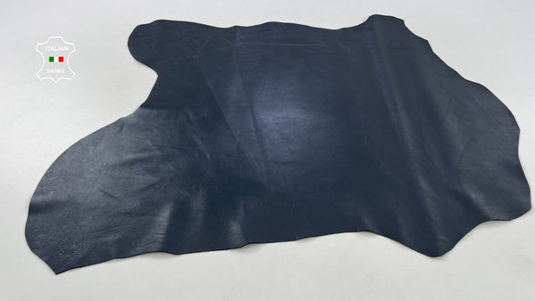 DARK BLUE SHINY SEMI GLOSS Thick Soft Italian Lambskin leather 5sqf 1.1mm #C1453