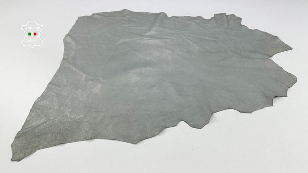 GREY PEARLIZED VINTAGE LOOK Soft Italian Lambskin leather hide 5+sqf 0.7mm C2172