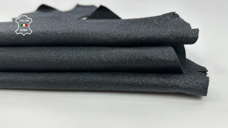 ANTHRACITE BLACK SHIMMER PRINT ROUGH Thick Soft Lamb leather 7sqf 1.1mm #C2189