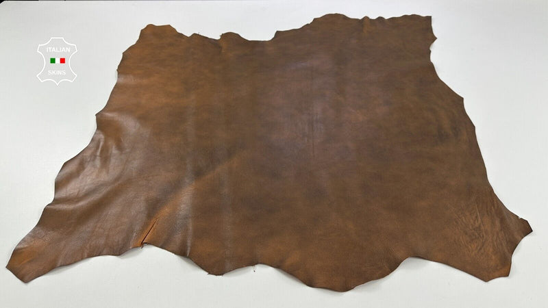 BROWN CLOUDY DISTRESSED ANTIQUED Soft Lambskin Sheep leather 7sqf 0.7mm C2802