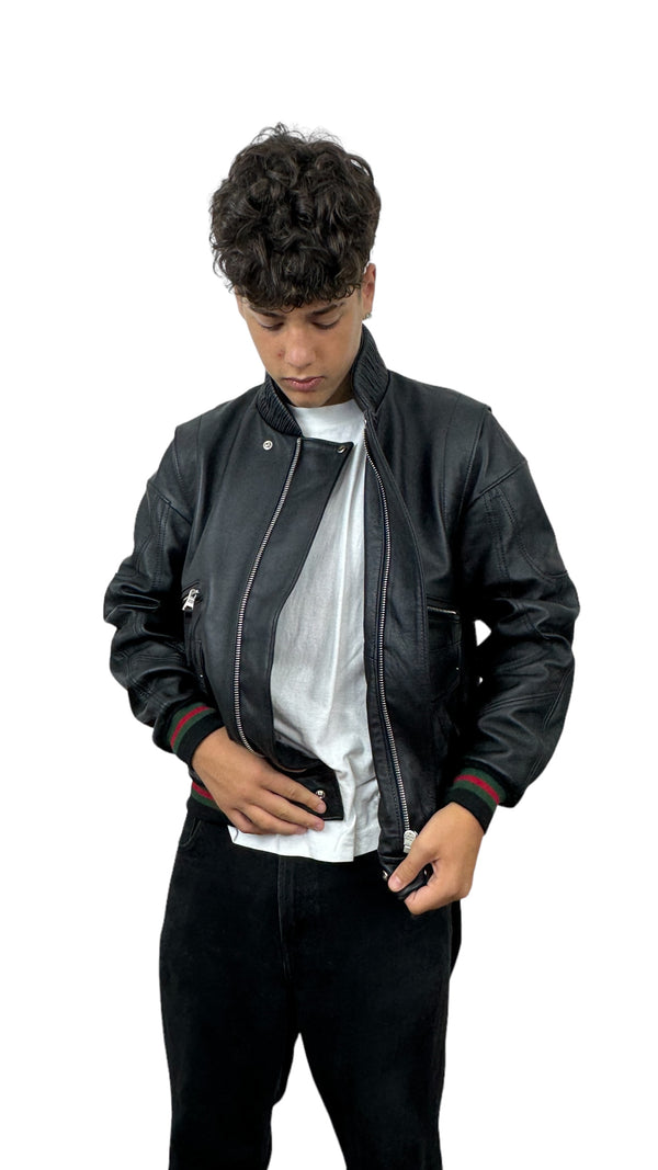 Italian handmade Men genuine PREMIUM BLACK lamb leather jacket S to 3XL