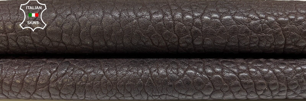 DARK BROWN BUBBLY VEGETABLE TAN Thick Italian Lambskin leather 4+sqf 2.4mm B6227