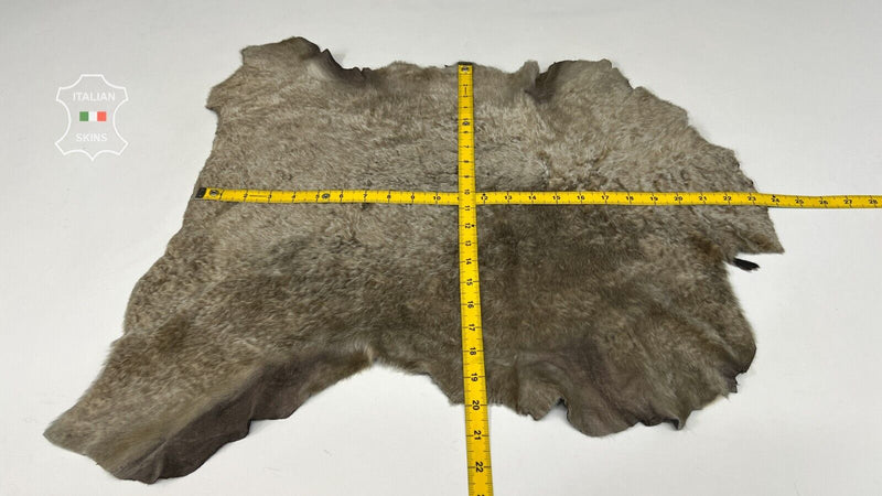 KHAKI DISTRESSED Short HAIR On sheepskin shearling fur leather 18"X22" #B7247