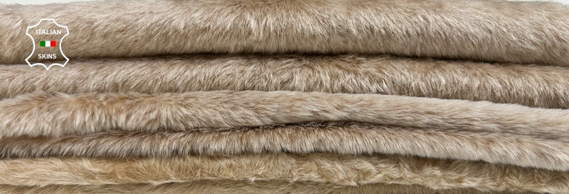 SAND BEIGE SHORT Hair On sheepskin shearling fur leather 8 skins 16sqf #B8673