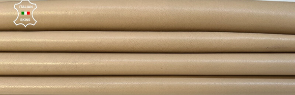 SAND BEIGE Thin Italian Lambskin Sheep leather hides 2 skins 10+sqf 0.6mm #B8936