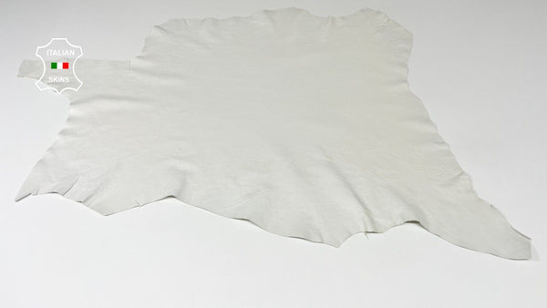 OFF WHITE CRINKLED COATED Soft Italian Lambskin leather hides 7sqf 0.8mm #B4716