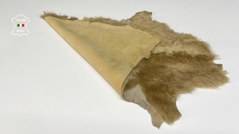 LIGHT HONEY BEIGE Soft Hair On sheepskin shearling leather 14"X23" #B8702