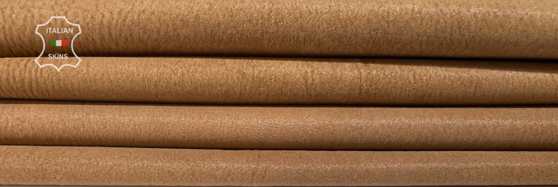 TAN NUBUCK Soft Italian Stretch Lambskin leather hides 2 skins 9sqf 0.8mm #B7165