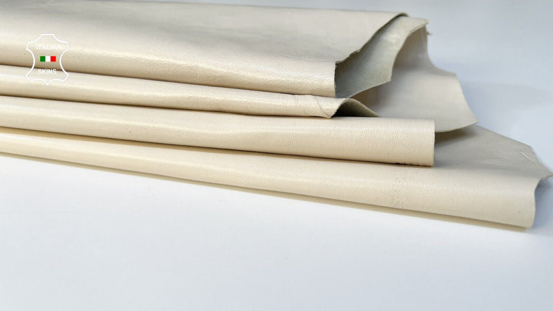 IVORY Italian Lambskin Lamb leather hides Bookbinding 2 skins 10+sqf 0.8mm B8943