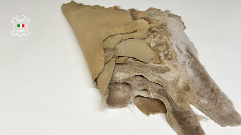 SAND BEIGE SHORT Hair On sheepskin shearling fur leather 8 skins 16sqf #B8673