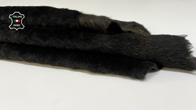 VERY DARK BROWN SHORT Soft Hair On sheepskin shearling fur leather 18"X28" B8690