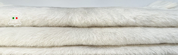 OFF WHITE SHORT Soft Hair On sheepskin Lamb shearling fur leather 18"X22" #B8707