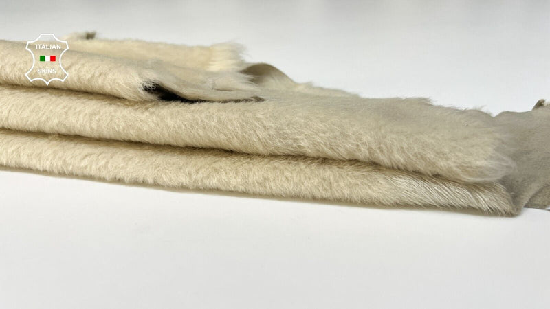 PARCHMENT IVORY Soft Hair On sheepskin LLamb shearling leather fur 24"X33" B8704