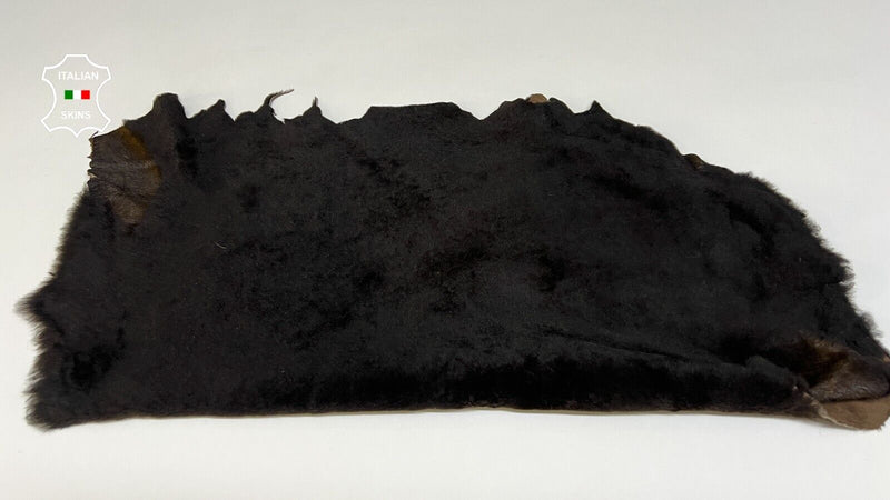 DARK BROWN SHORT Soft Hair On sheepskin Lamb shearling fur leather 23"X23" B8689