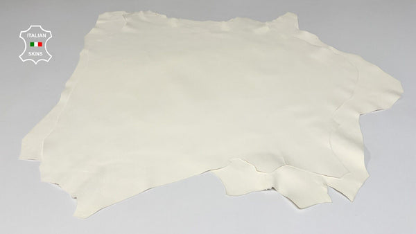 CREAMER VANILLA WHITE Soft Italian Lambskin leather 2 skins 10+sqf 0.8mm #B9033