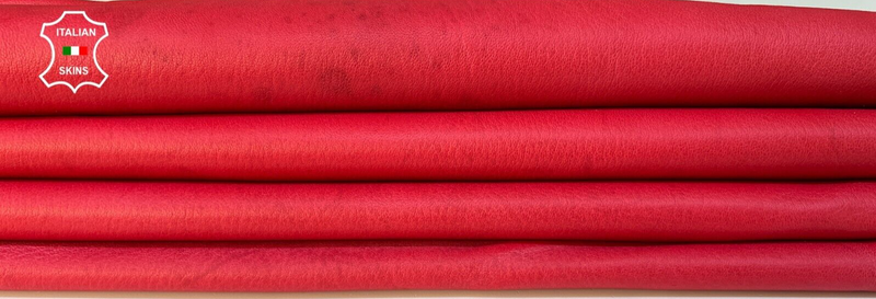 ROSE RED VEGETABLE TAN Thick Soft Italian Lambskin hide leather 8sqf 1.1mm B8771