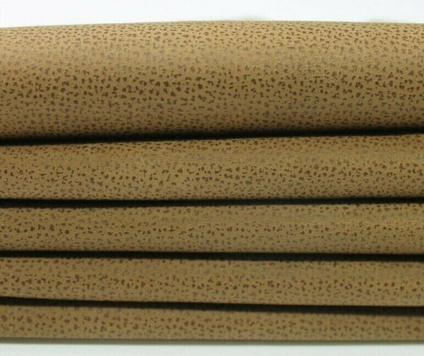 CAMEL DISTRESSED PEBBLED Italian Lambskin leather 2 skins 9sqf 0.5mm #A4851