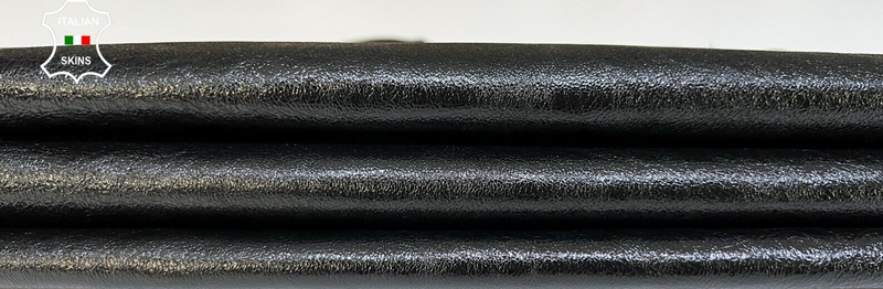 BLACK SHINY CRINKLE PATENT Soft Italian Lambskin leather hides 5+sqf 0.7mm B8560