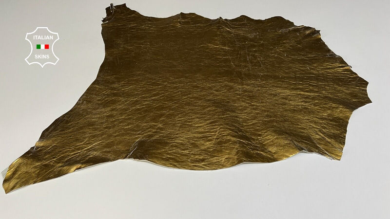 METALLIC BRASS BRONZE TEXTURED Lambskin Lamb leather hide hides 6sqf 0.9mm B6701