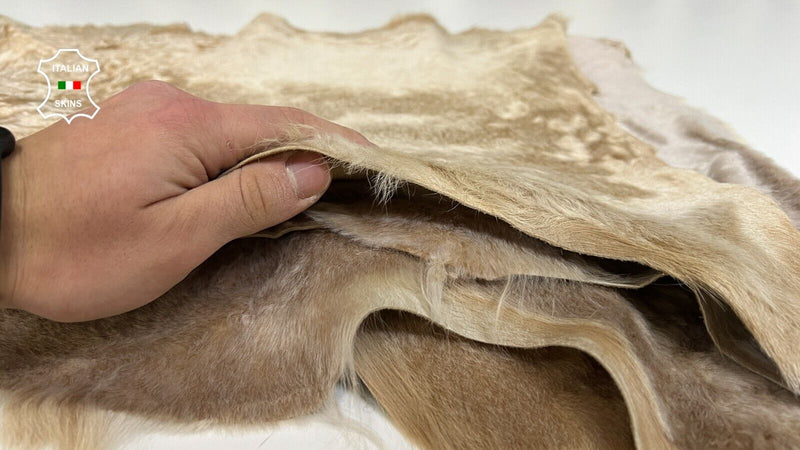 SAND BEIGE SHORT Hair On sheepskin shearling fur leather 8 skins 16sqf #B8673