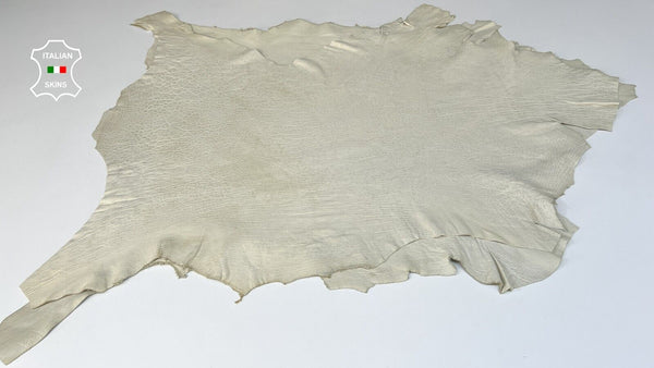 DIRTY WHITE GRAINY Thick Soft Italian Lambskin Leather 2 skins 12sqf 1.3mm B9419