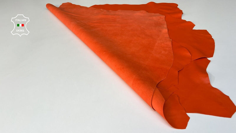 ORANGE SEMI GLOSS Soft Italian Lambskin leather hides 6 skins 30sqf 0.7mm #B9331