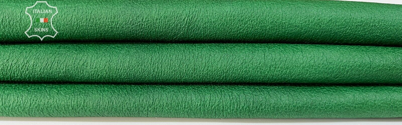 GREEN CRISPY CRINKLE Thin Soft Italian Lamb leather Bookbinding 5sqf 0.6mm B8249