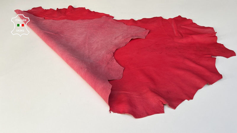 ROSE RED VEGETABLE TAN Thick Soft Italian Lambskin hide leather 8sqf 1.1mm B8771