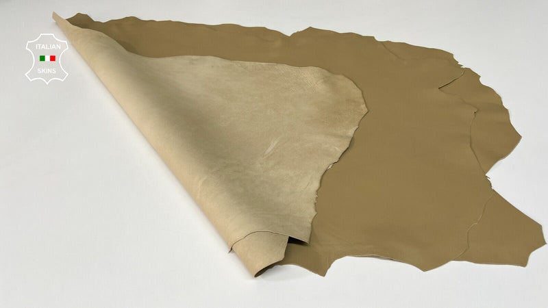 KHAKI BROWN WALNUT Soft Italian Metis Lambskin leather 2 skins 14sqf 0.8mm B8310