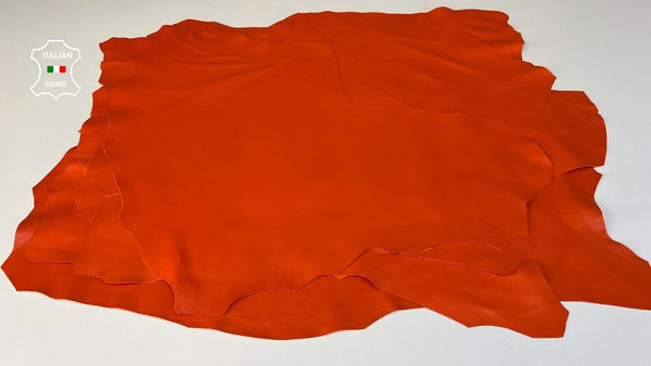 ORANGE SEMI GLOSS Soft Italian Lambskin leather hides 6 skins 30sqf 0.7mm #B9331