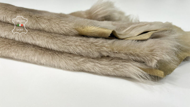 BEIGE Short Hair On sheepskin shearling fur Sheep leather skin 17"X17" #B7243