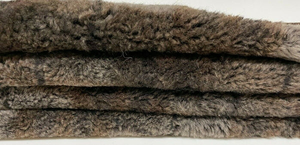 BROWN sheepskin shearling fur hairy sheep Italian leather skin 16"X24" #A9251