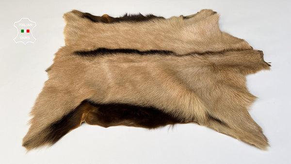 SAND TAN DISTRESSED Soft Hair On sheepskin shearling fur leather 16"X21" #B8710