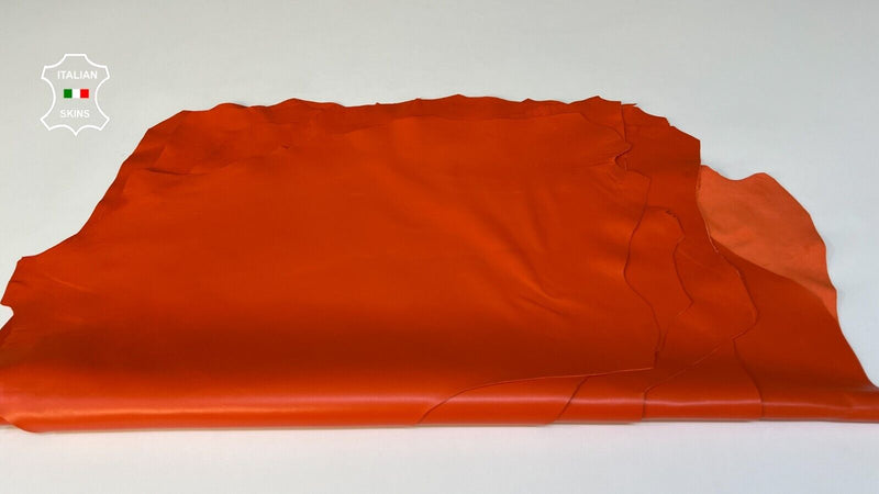 ORANGE SEMI GLOSS Soft Italian Lambskin leather hides 6 skins 30sqf 0.7mm #B9331