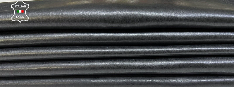 BLACK ANTIQUED VEGETABLE TAN Thick Soft Lamb leather 2 skins 14sqf 1.1mm #B9452