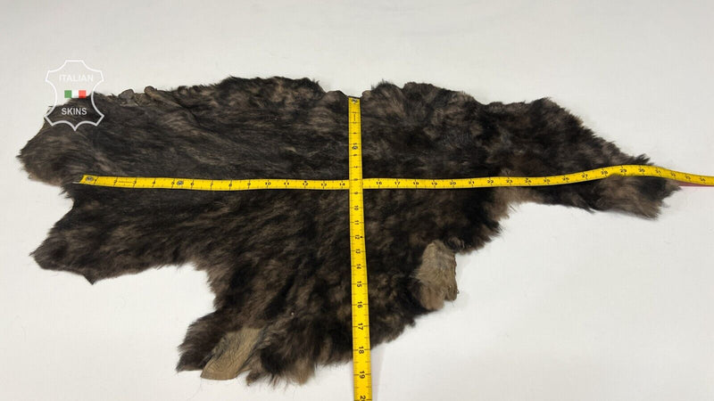 TAUPE BROWN DISTRESSED HAIR On sheepskin shearling fur leather 17"X30" #B7246