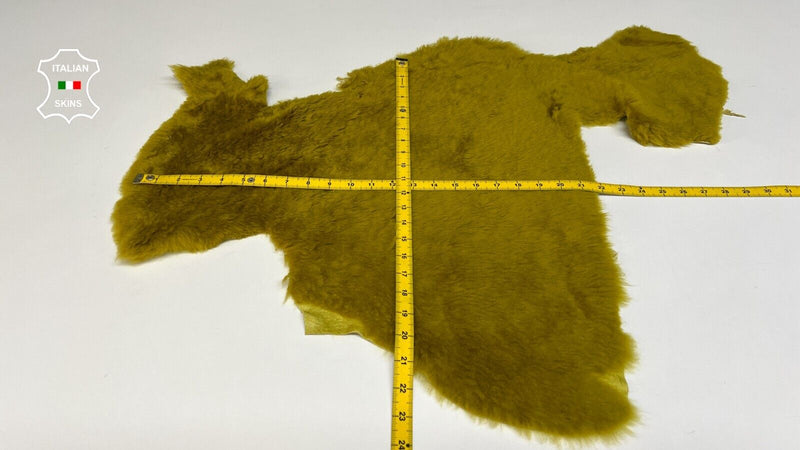 PISTACHIO Soft Hair On sheepskin Lamb shearling fur leather hides 19"X21" #B8695