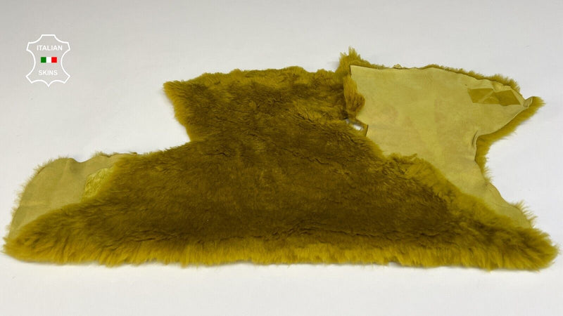 PISTACHIO Soft Hair On sheepskin Lamb shearling fur leather hides 19"X21" #B8695