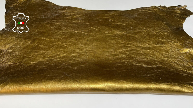 METALLIC BRASS BRONZE TEXTURED Lambskin Lamb leather hide hides 6sqf 0.9mm B6701