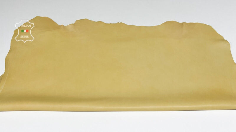 UNDYED WHEAT YELLOW CHROME Soft Italian Lambskin leather hides 7sqf 0.9mm #B8265