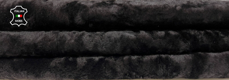 DARK BROWN ON ANTIQUED LEATHER Hair On sheepskin Lamb shearling  24"X29" B8669