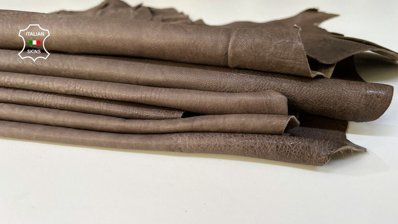 WALNUT BROWN VEGETABLE TAN Thick Italian Lamb leather 3 skins 18sqf 1.3mm #B8769