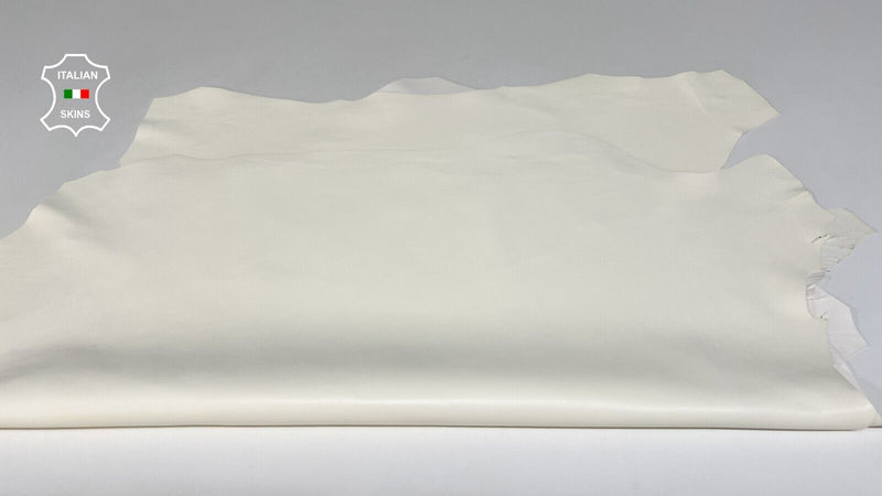 CREAMER VANILLA WHITE Soft Italian Lambskin leather 2 skins 10+sqf 0.8mm #B9033