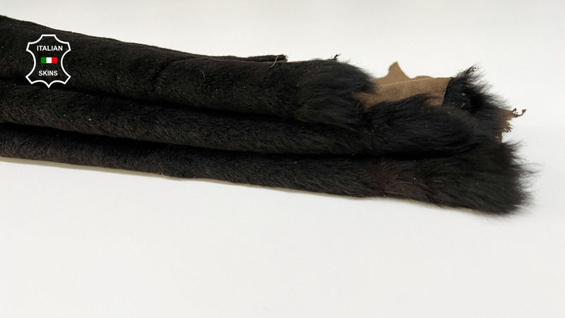 DARK BROWN SHORT Soft Hair On sheepskin Lamb shearling fur leather 23"X23" B8689