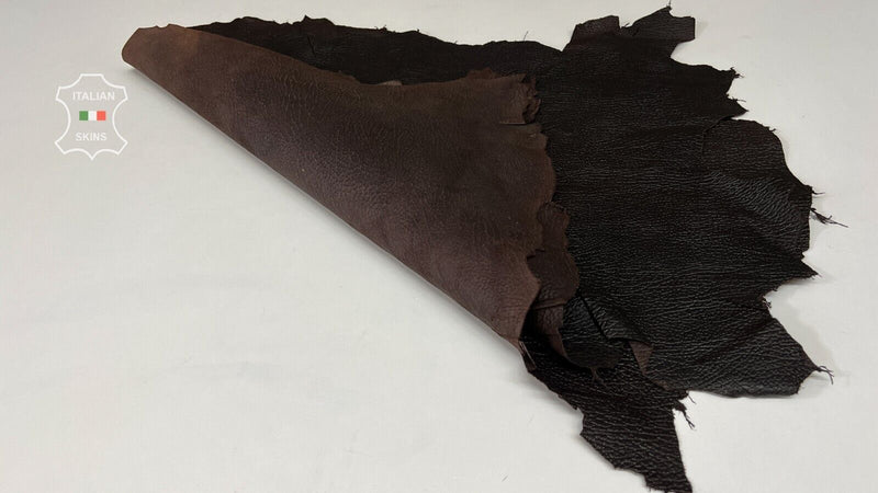 DARK BROWN GRAINY Strong Italian Goatskin Goat leather 2 skins 9sqf 1.0mm #B7514