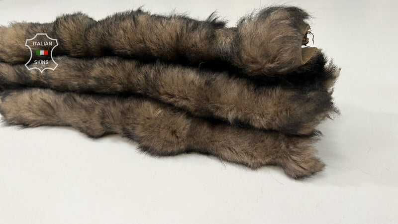 TAUPE BROWN DISTRESSED HAIR On sheepskin shearling fur leather 17"X30" #B7246