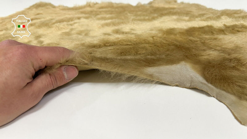 LIGHT HONEY BEIGE Soft Hair On sheepskin shearling leather 14"X23" #B8702